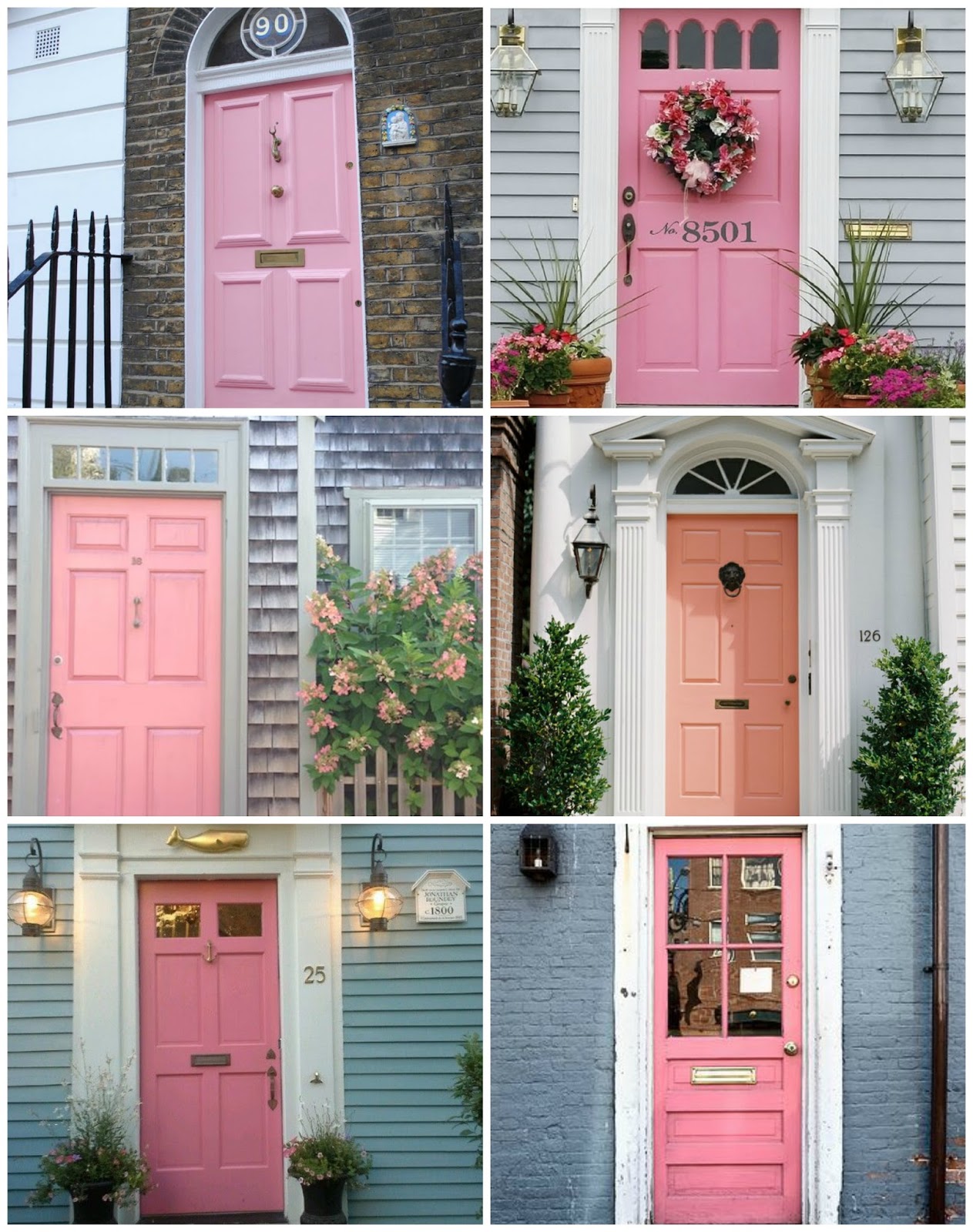Southern Ervin Living Home Exterior Pink Doors