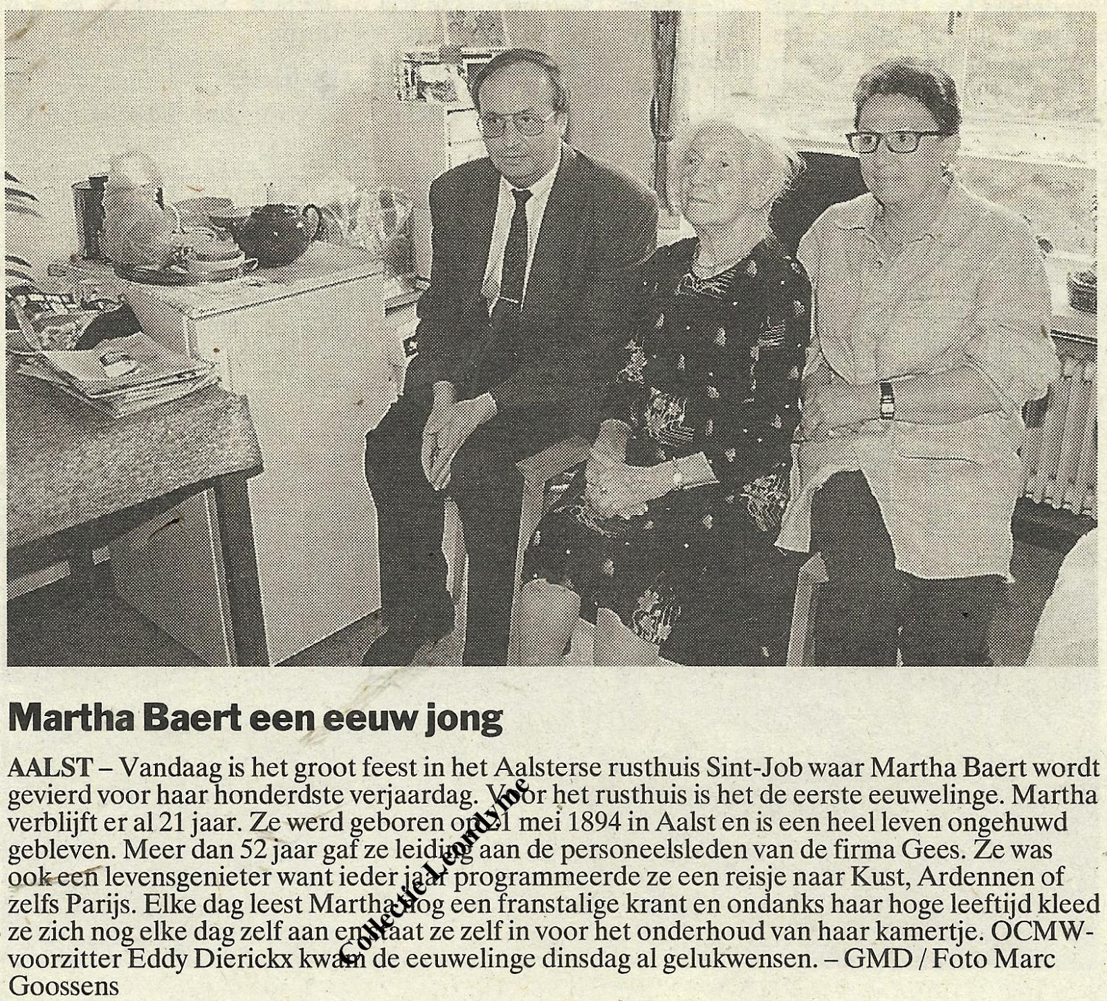 Historische weetjes Martha Baert 18942001, de 107jarige van Aalst