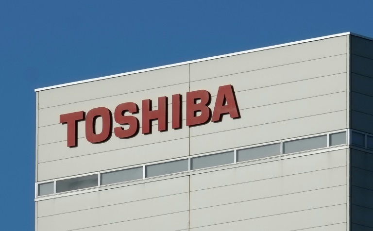 Toshiba's stock plummeted as much as 25.55 percent during the morning session on the Tokyo market -- virtually the maximum fall permitted. AFP/File / Kazuhiro NOGI