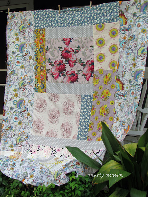 big block patchwork quilt top - and may the critics be damned ~