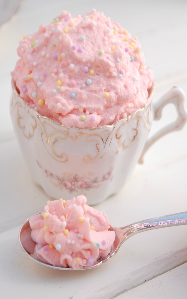 Pink Piccadilly Pastries Pink Vanilla Meringues with Cotton Candy