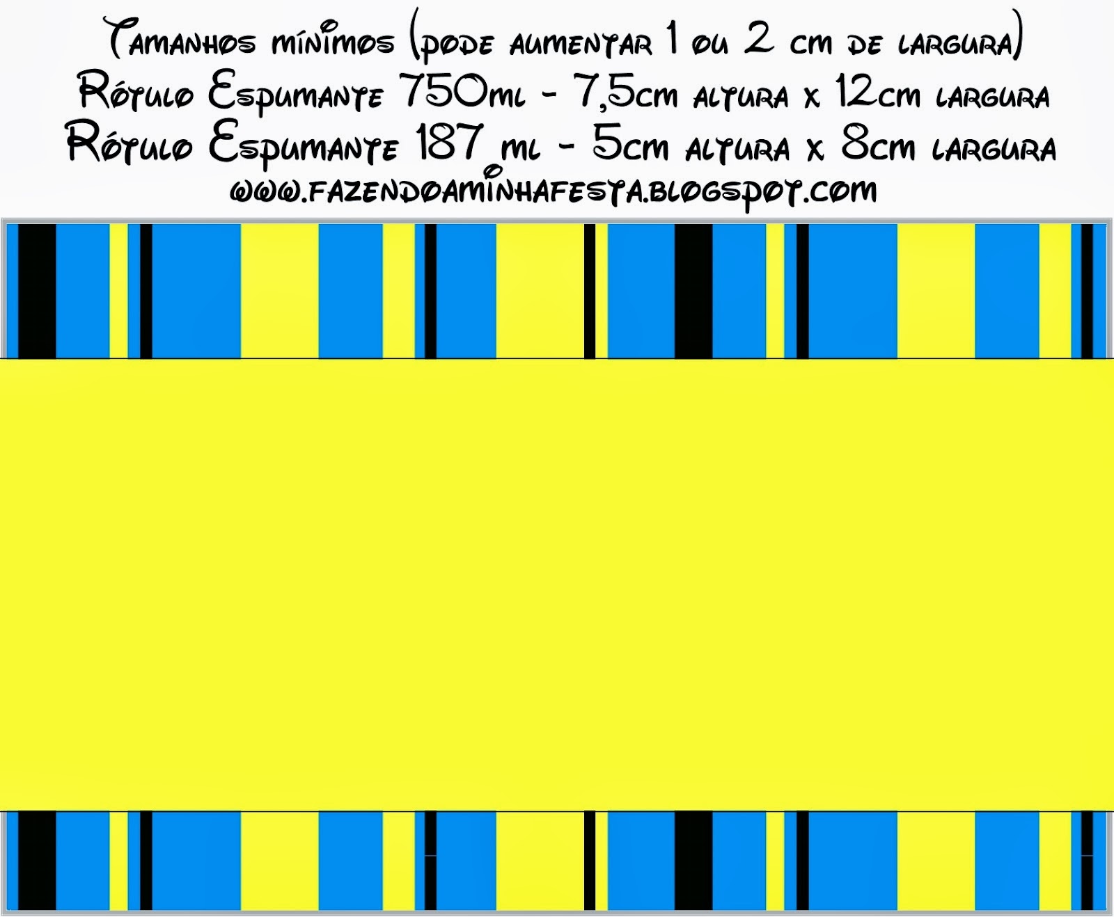 Azul y Amarillo: Etiquetas para Candy Bar para Imprimir Gratis. Esta es para poner en las botellas del champagne, quedan así: