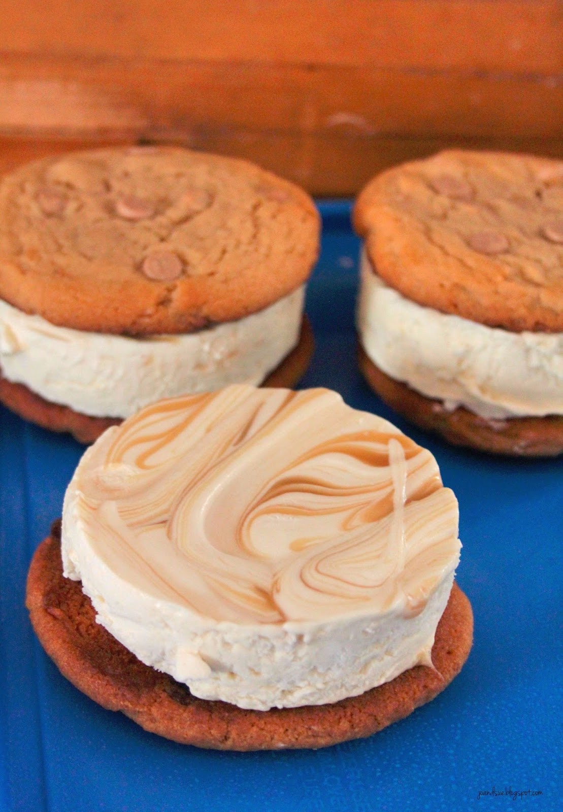 Jo and Sue Peanut Butter Cookie and Salted Caramel Ice Cream Sandwiches