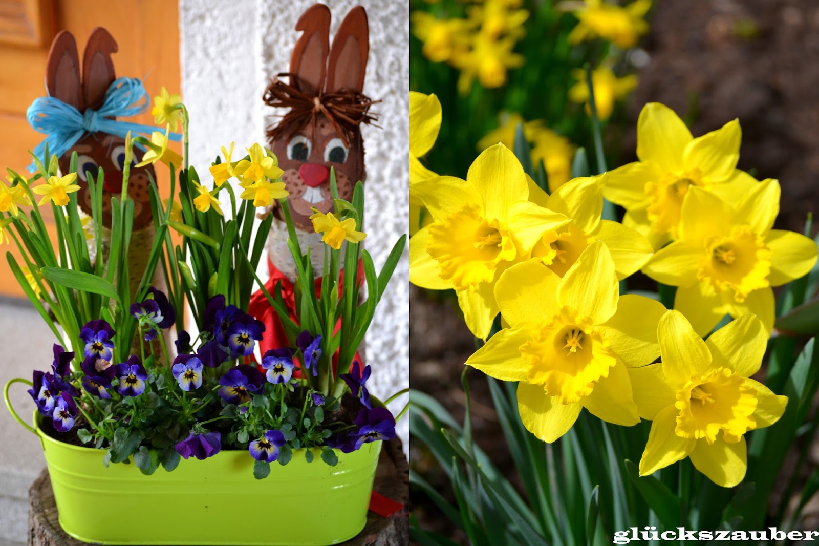 glückszauber : Unser Osterstrauß und Frühlingsgarten