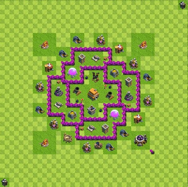Base Layout Town Hall Level 6 Tipe Defense.