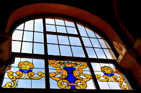 Stained glass window at Casa de Convalescencia, Hospital de Sant Pau, Barcelona