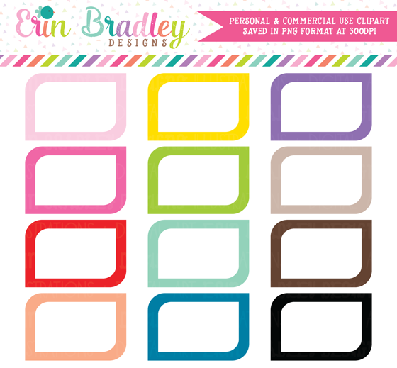 Erin Bradley Designs: New! Rounded Boxes Clipart