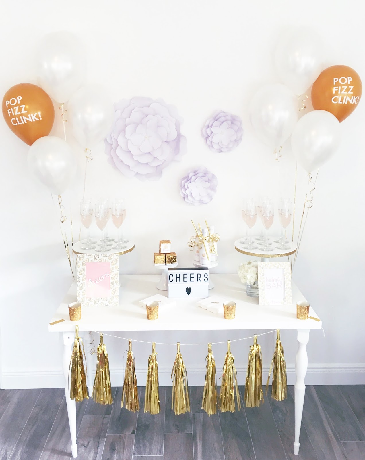 White and Gold Bridal Shower Celebration Stylist Popular Party