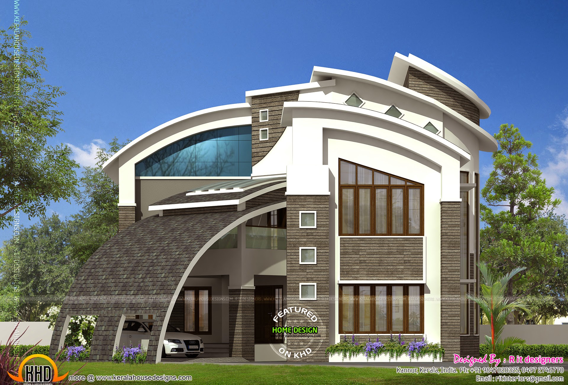 Most modern contemporary house design - Kerala home design and floor