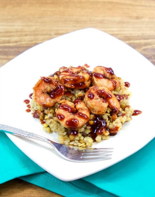 Shrimp-Over-Lentils-With-A-Spicy-Molasses-BBQ-Sauce-Recipe-By-Loris-Culinary-Creations-Blog