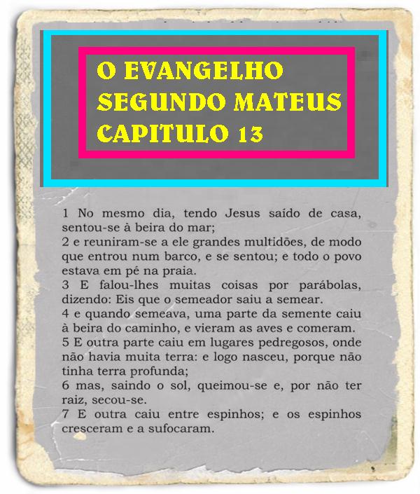 O EVANGELHO SEGUNDO SÃO MATEUS CAPITULO 13
