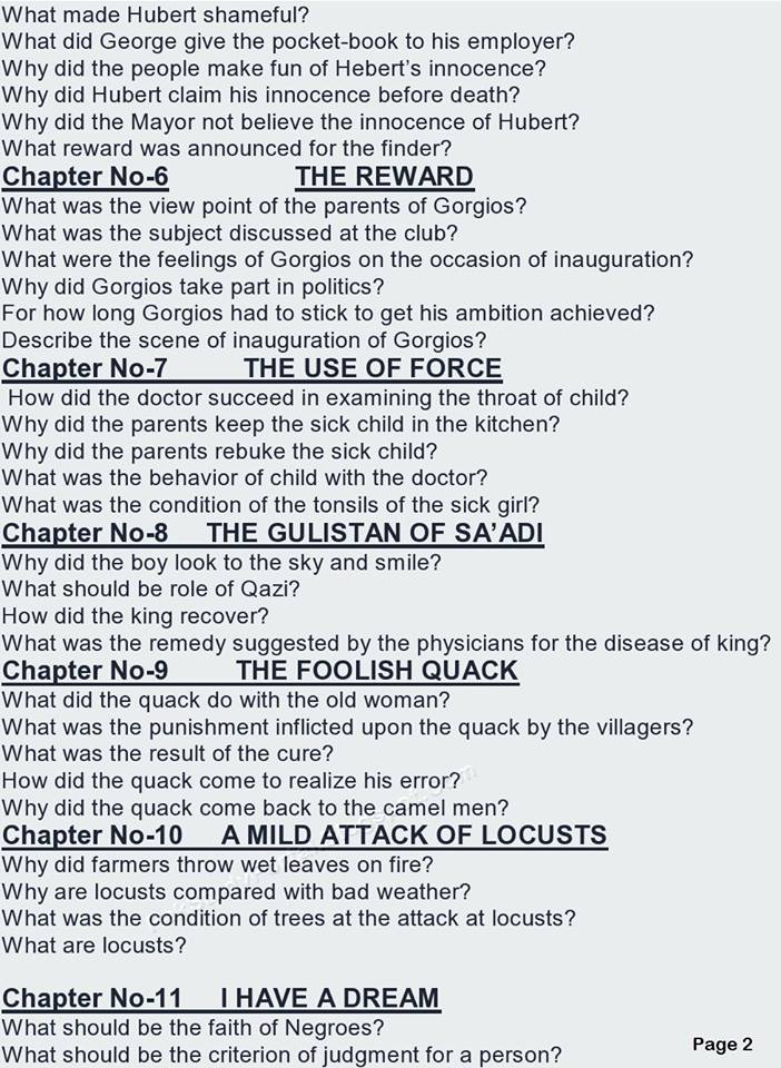 Download Part 1 English Guess Work 2023 For All Punjab Boards