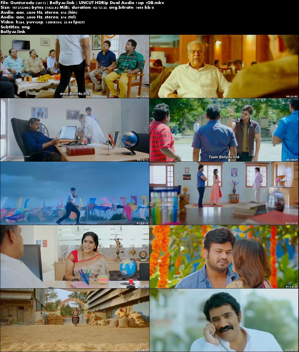 Gunturodu 2017 HDRip 1GB UNCUT Hindi Dual Audio 720p Download Gunturodu 2017 HDRip 1GB UNCUT Hindi Dual Audio 720p Download
