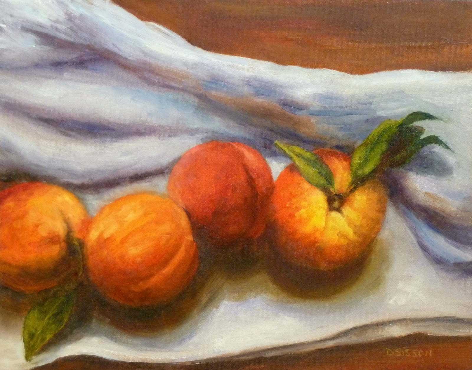 Daily Painting Projects Fresh Peaches Oil Painting Art Still Life Fruit
