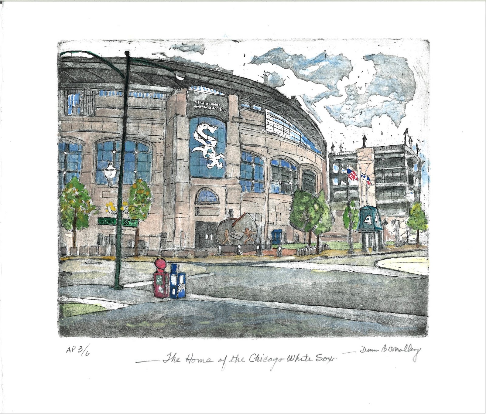 Chicago White Sox Park Original Etching