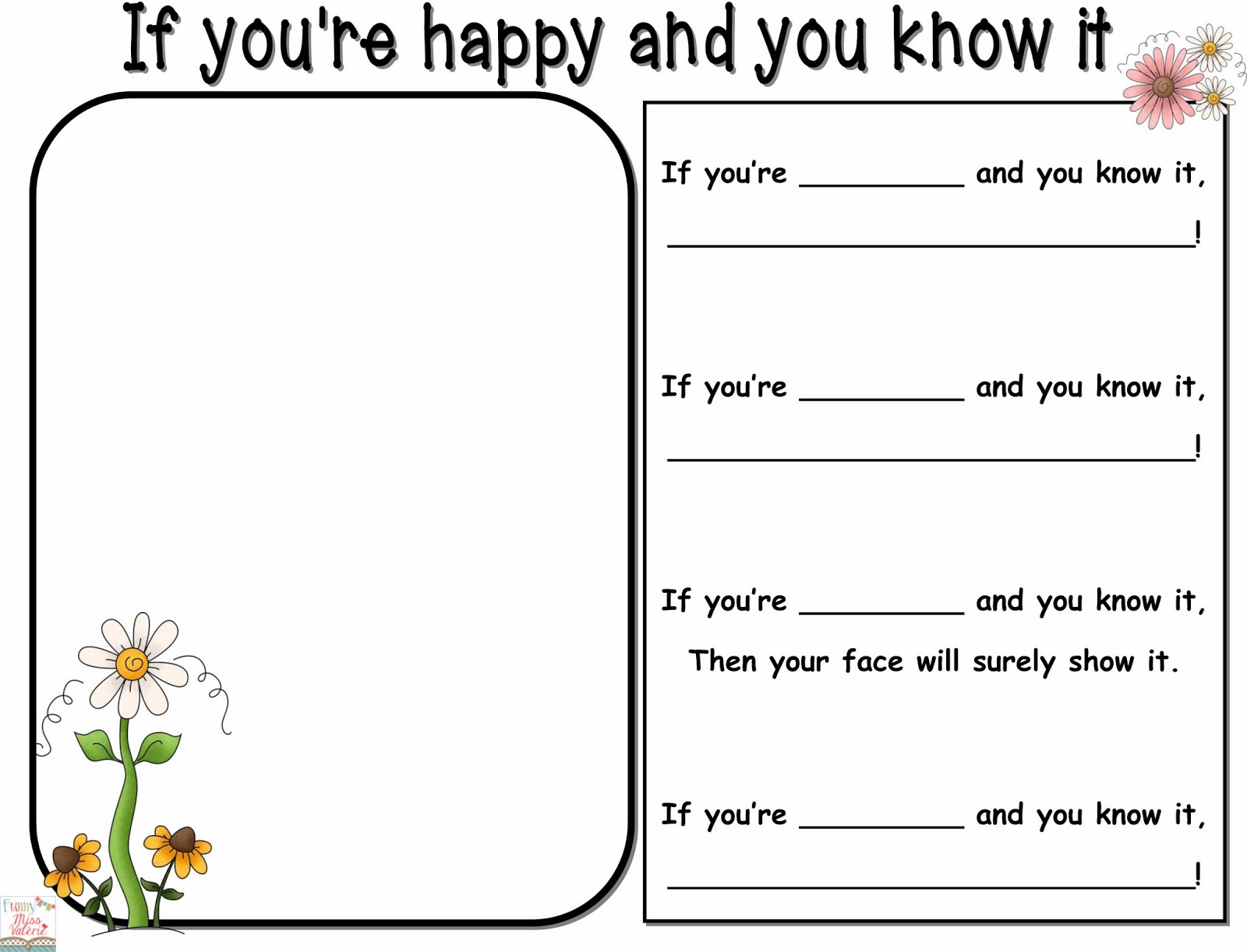 Funny Miss Valérie: Feelings Your You Re Worksheet