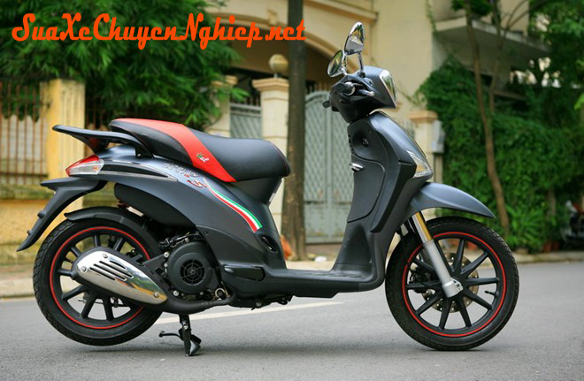 Sơn xe Piaggio Lyberty màu xám lông chuột - Sơn Xe Sài Gòn