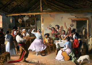 Baile en una venta - Rafael Benjumea 1850 - Museo Carmen Thyssen (Málaga)