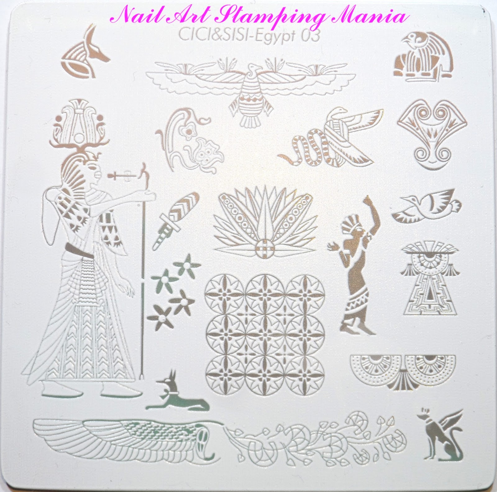 Nail Art Stamping Mania Manicure with Cici&Sisi "Egypt 01 and