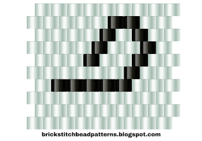 Free brick stitch beaded alphabet pattern letter I download.