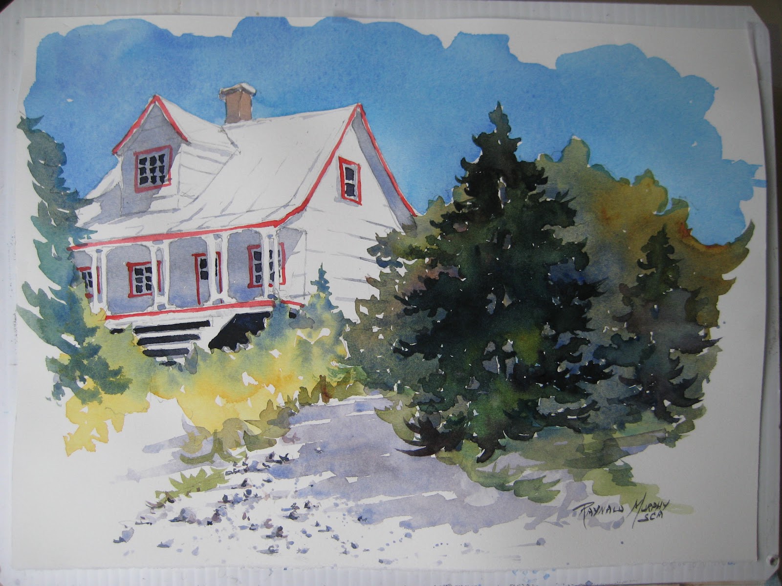 art plein air RapideDanseur’s White House a Water Color Demonstration