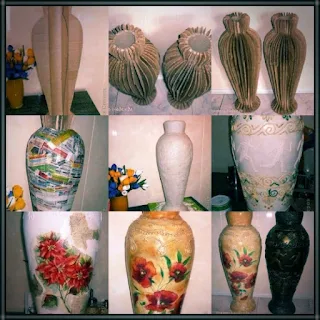 home-decorations-flower-vase-decoration-ideas-at-home اعمال يدوية منزلية سهلة بالصور كيف تصنع فازا موردن من الورق