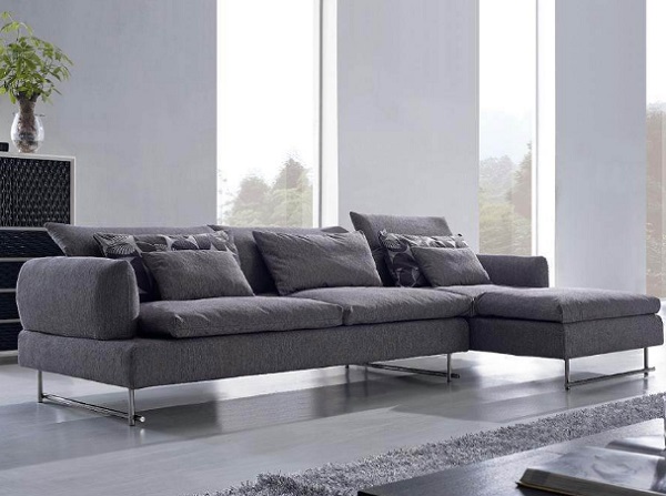 model sofa minimalis modern 1 baris warna abu-abu