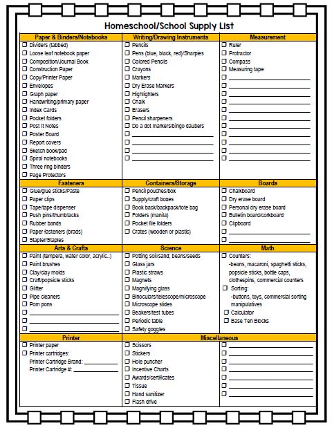 The Essential Homeschool Supply Checklist - Teach Beside Me