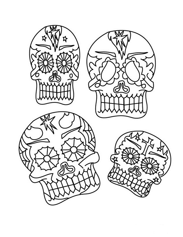 El Dia de Muertos Dibujos para Colorear. Ciclo Escolar