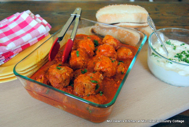Slow Cooker Buffalo Chicken Meatballs at Miz Helen's Country Cottage