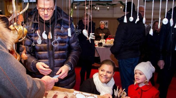 Crown Princess Victoria of Sweden, Princess Estelle, and Prince Daniel visited the Christmas Market in Stockholm