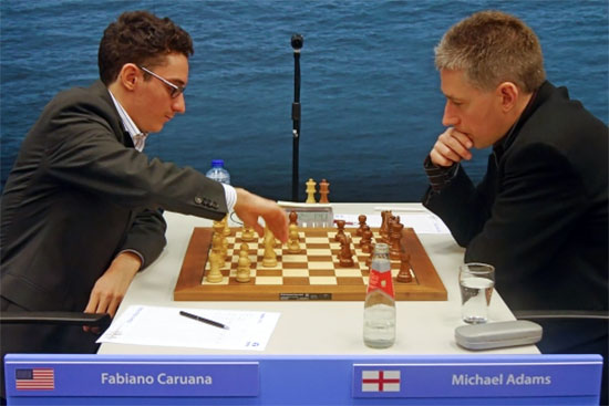Après un gain ronde 3 contre Michael Adams, Fabiano Caruana est maintenant à 2.5 points sur 3 