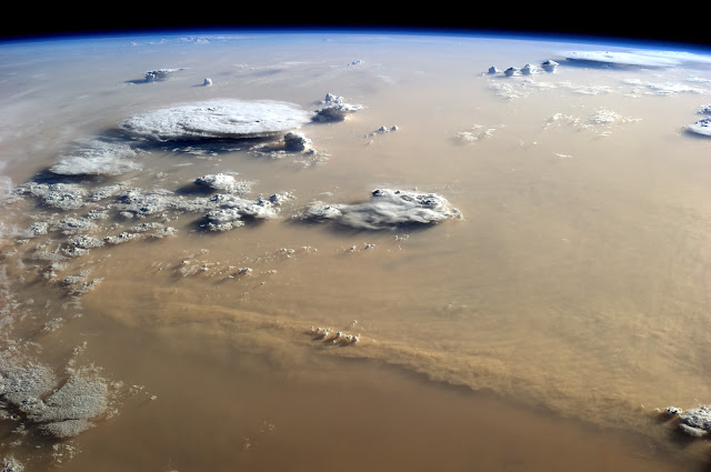 Dust and Clouds seen over Sahara Desert from the International Space Station