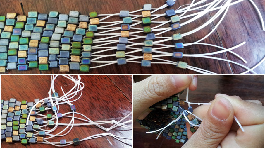 How to make cuff bracelets with beads beaded cuff tutorial HandMade