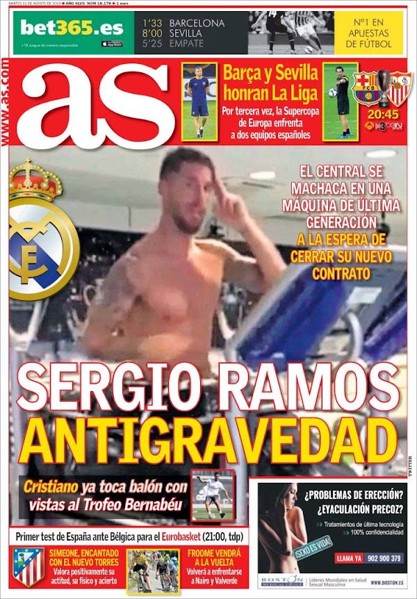 Real Madrid, AS: "Sergio Ramos antigravedad"