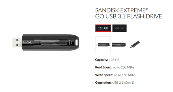 SanDisk Extreme Go USB 3.1 Flash Drive SanDisk Extreme Go USB 3.1 Flash Drive
