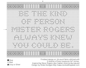Don't Eat the Paste: Mr. Rogers cross stitch pattern