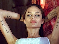 Angelina Jolie Wanted Hand Tattoo