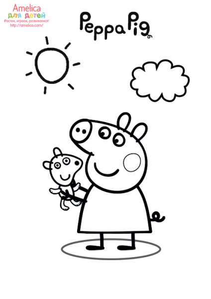 Забавные раскраски с любимыми героями мультфильма «Свинка Пеппа»