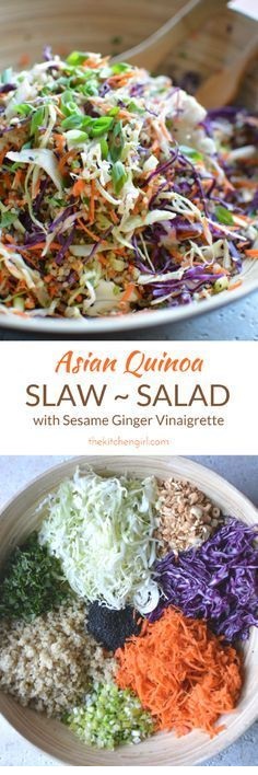 Asian Slaw Quinoa Salad With Sesame Ginger Vinaigrette