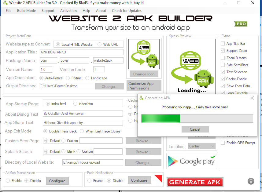 Website to Apk Builder v3.0.2 Full Version Beserta Tutorial W2Apk.