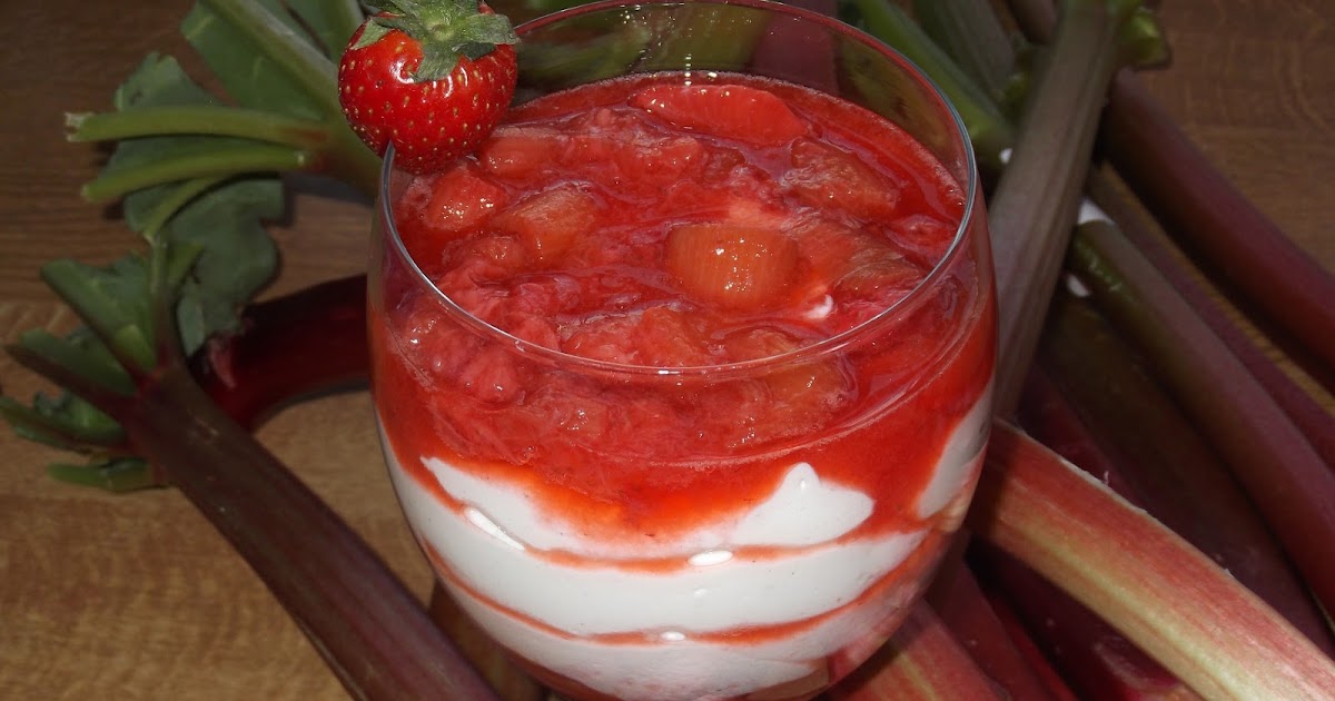 holistic health: Erdbeere-Rhabarber-Kompott mit Vanillecreme