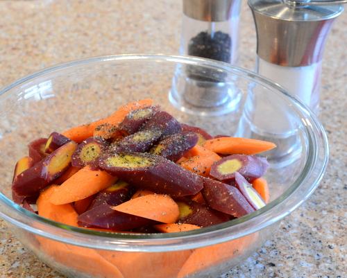 Trader Joe's multi-colored carrots for Celebration Salad ♥ KitchenParade.com