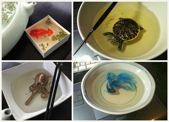 Картинки по запросу "рыбки нарисованные ы в смоле"