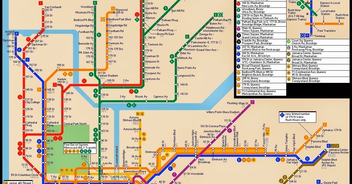New York City Subway Map A Map Of The Subway In New York Vrogue