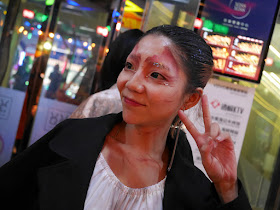young woman dressed up for Halloween in Changsha