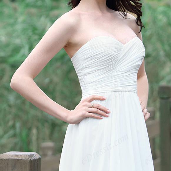 White Strapless Sweetheart Wedding Dress