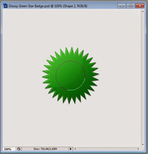 Create Green Glossy Star Badge
