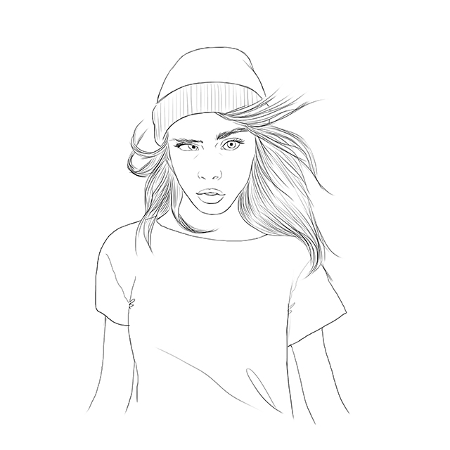 Как нарисовать девочку с кепкой