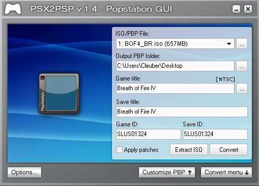 Converter ISO em CSO - diminuir os jogos de psp 